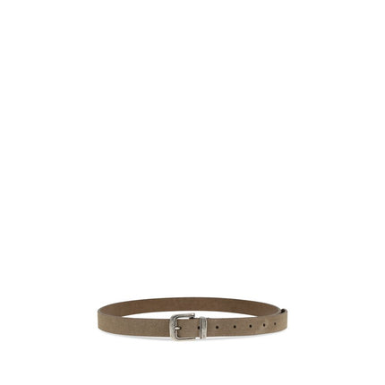 Brunello Cucinelli Beige Calf Leather Bos Taurus Thin Belt