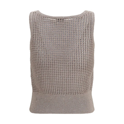 Brunello Cucinelli Beige Cotton Tank Tops