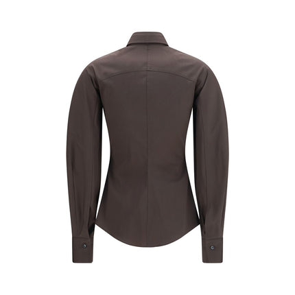 Brunello Cucinelli Brown Cotton Dress Shirt