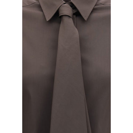 Brunello Cucinelli Brown Cotton Dress Shirt