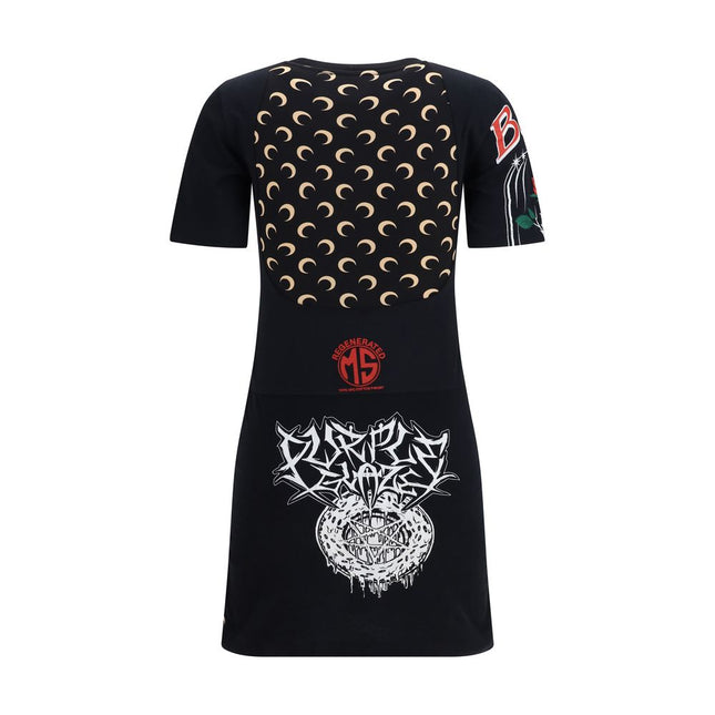 Marine Serre Black Cotton Casual Dress