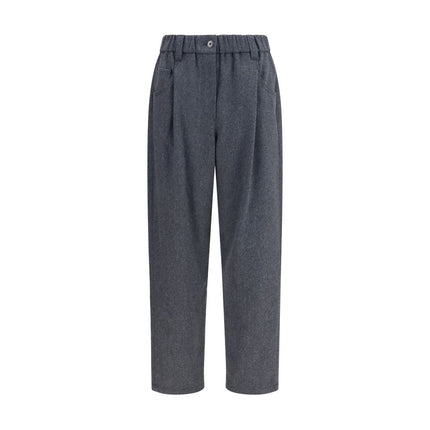 Brunello Cucinelli Gray Wool Oves Aries Casual Pants