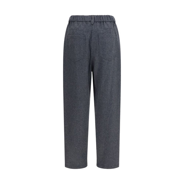 Brunello Cucinelli Gray Wool Oves Aries Casual Pants