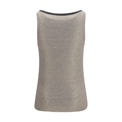 Brunello Cucinelli Beige Linen Tank Tops