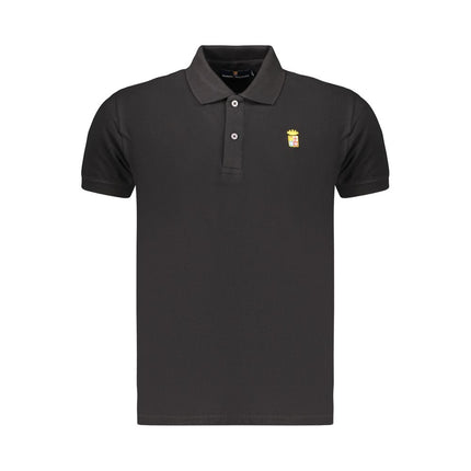 Marina Militare Black Cotton Mens Polo
