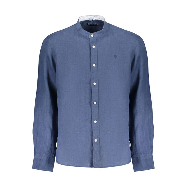 North Sails Blue Linen Mens Shirt