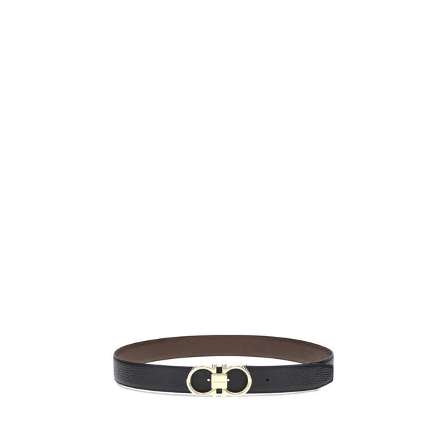 Ferragamo Black Calf Leather Bos Taurus Belt