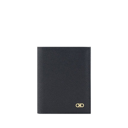 Ferragamo Black Calf Leather Bos Taurus Wallet