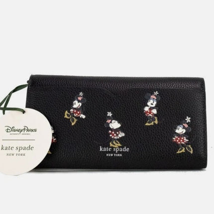 Kate Spade X Disney Black Leather Minnie Mouse Wallet Crossbody Bag
