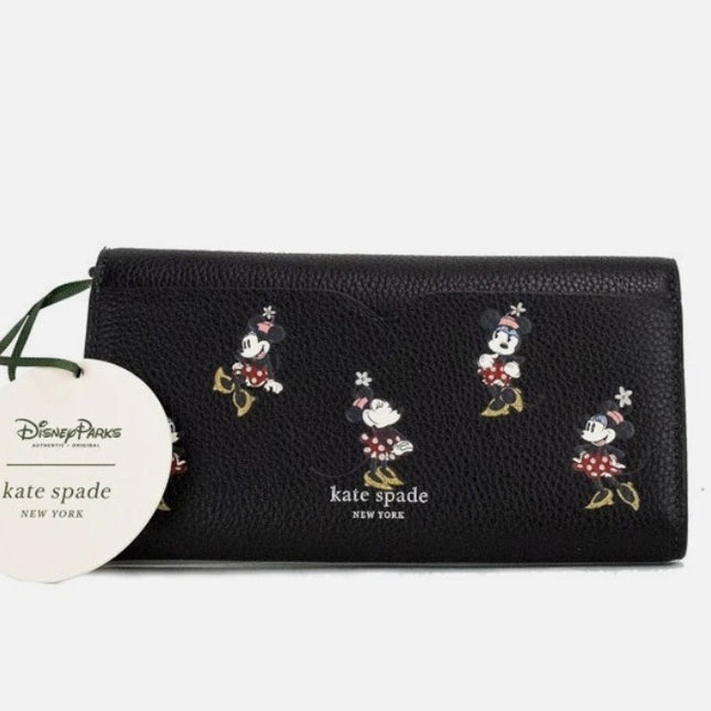 Kate Spade X Disney Black Leather Minnie Mouse Wallet Crossbody Bag