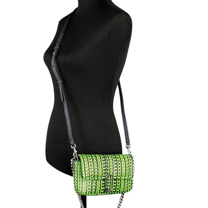 Marc Jacobs Neon Green The Monogram Leather J Marc Mini Shoulder Bag Crossbody