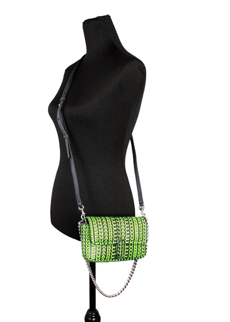 Marc Jacobs Neon Green The Monogram Leather J Marc Mini Shoulder Bag Crossbody