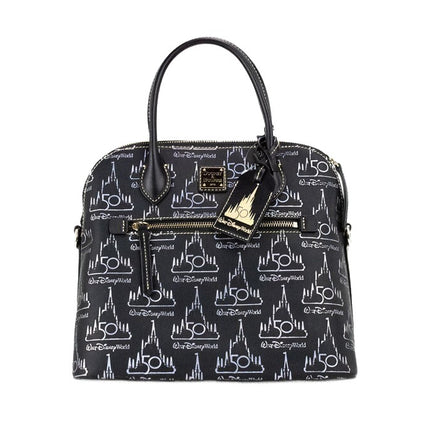 Dooney & Bourke Black Walt Disney World 50th Anniversary Leather Satchel Handbag
