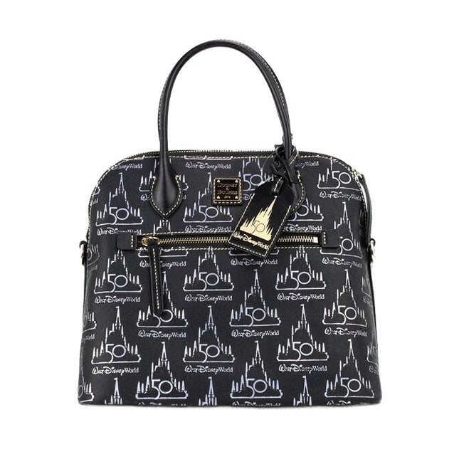 Dooney & Bourke Black Walt Disney World 50th Anniversary Leather Satchel Handbag