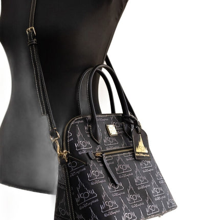 Dooney & Bourke Black Walt Disney World 50th Anniversary Leather Satchel Handbag