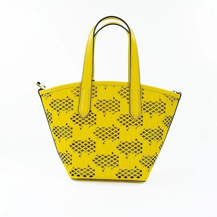 Michael Kors Kimber Small Daffodil Leather 2-In-1 Zip Tote Messenger Bag Purse