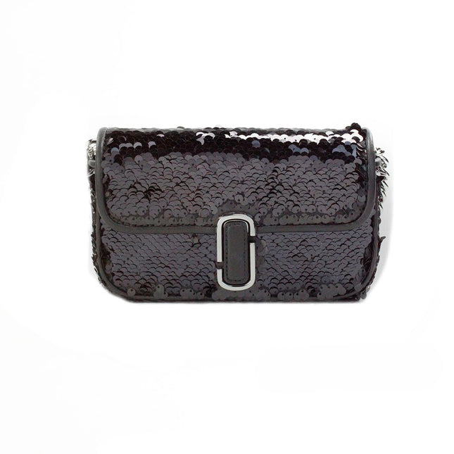 Marc Jacobs The Mini J Marc Shoulder Bag Black Sequined Crossbody Bag