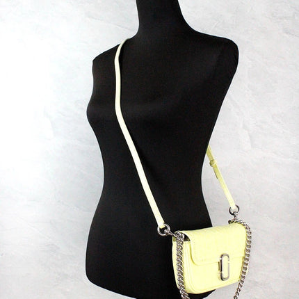 Marc Jacobs The Mini Shoulder Bag Yellow Embossed Leather Crossbody Bag