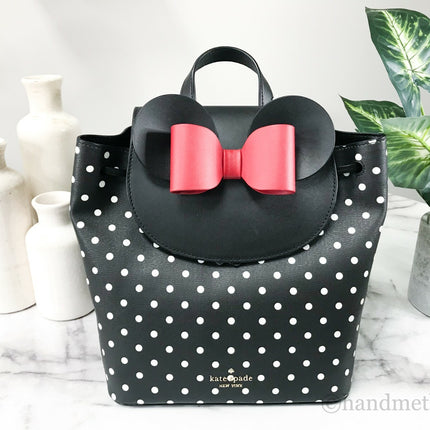 Kate Spade Disney Minnie Mouse Medium Leather Backpack Bookbag Bag