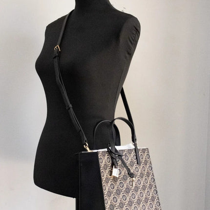 Marc Jacobs Mini Grind Signet Printed Leather Crossbody Tote Handbag Purse