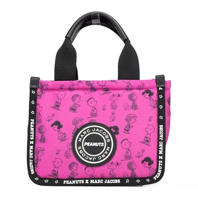 Marc Jacobs X Peanuts Mini Fuchsia Fedora Puffy Nylon Tote Convertible Handbag