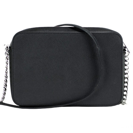 Michael Kors Jet Set Large East West Black Saffiano Leather Crossbody Handbag