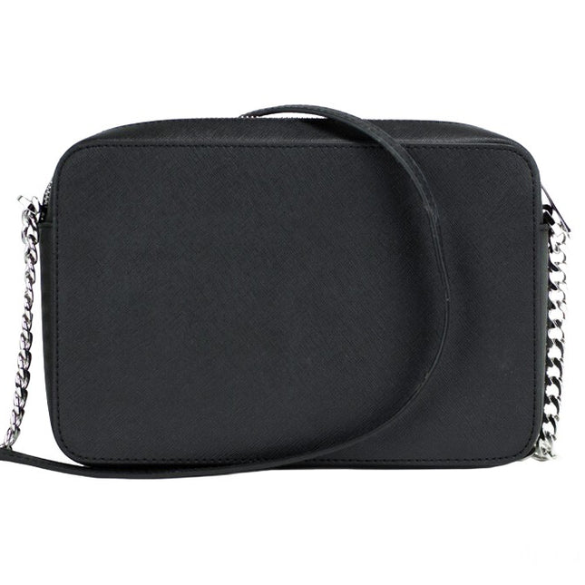 Michael Kors Jet Set Large East West Black Saffiano Leather Crossbody Handbag