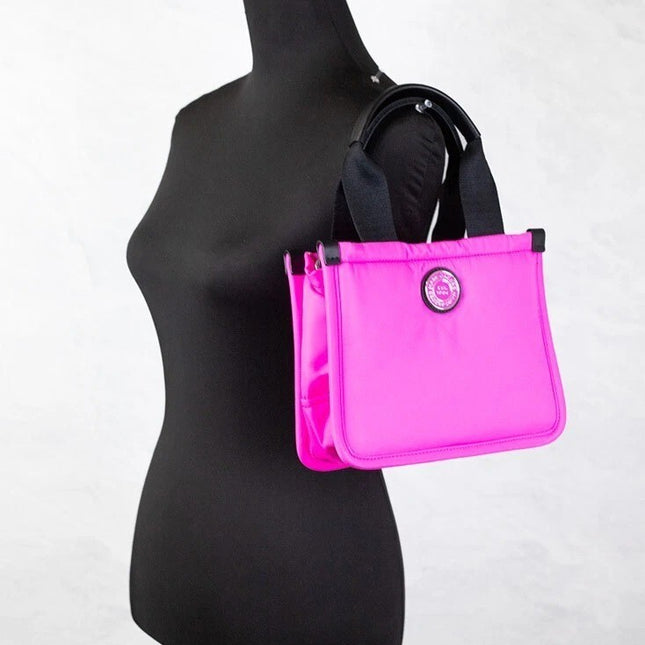 Marc Jacobs Small Neon Fuchsia Nylon Fabric Tote Convertible Bag Purse