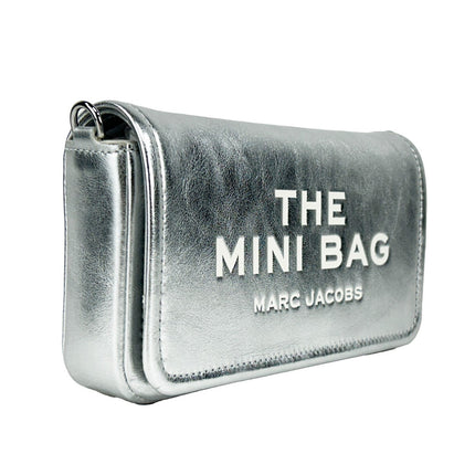 Marc Jacobs The Metallic Leather Chain Mini Bag - Silver
