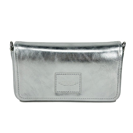 Marc Jacobs The Metallic Leather Chain Mini Bag - Silver