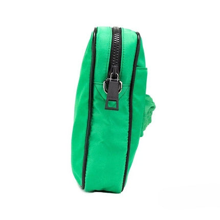 Versace Small Bright Green Nylon Fabric Medusa Crossbody Messenger Bag Purse