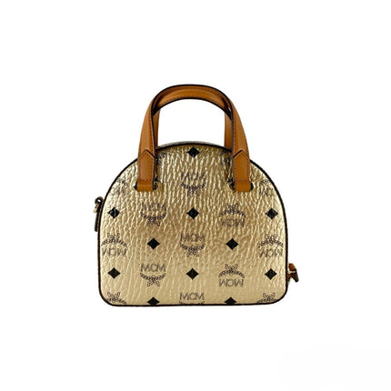 MCM Half Moon Mini Round Top Tote Crossbody Bag