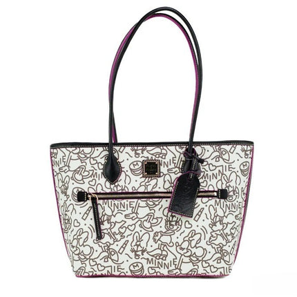 Dooney & Bourke Disney Medium Minnie Mouse Line Art Coated Cotton Tote Handbag