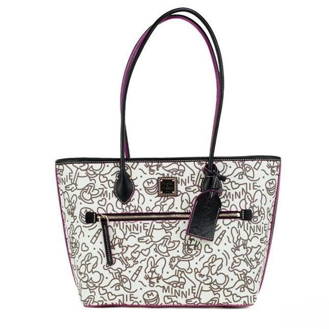 Dooney & Bourke Disney Medium Minnie Mouse Line Art Coated Cotton Tote Handbag
