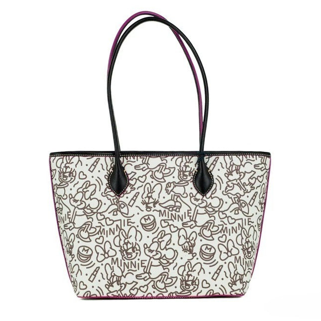 Dooney & Bourke Disney Medium Minnie Mouse Line Art Coated Cotton Tote Handbag