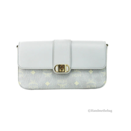 MCM Small Mode Travia Pebbled Visetos Leather Shoulder Crossbody Clutch Bag