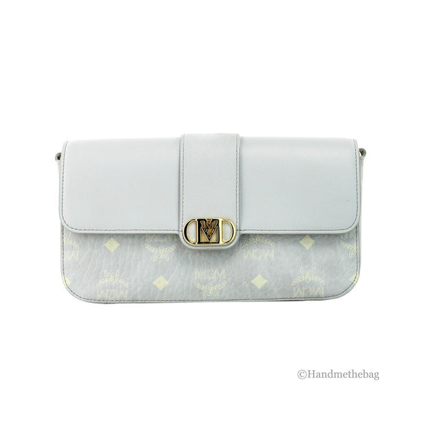 MCM Small Mode Travia Pebbled Visetos Leather Shoulder Crossbody Clutch Bag
