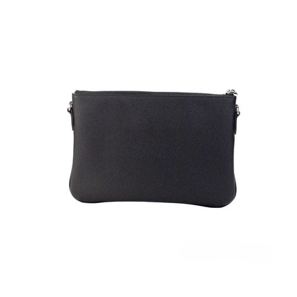 Burberry Peyton Monogram Black Leather Pouch Crossbody Bag Purse