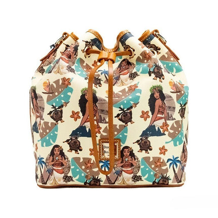 Dooney & Bourke Disney Medium Moana Coated Cotton Bucket Crossbody Bag Purse