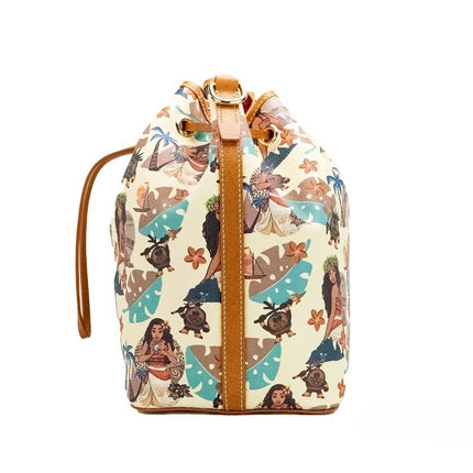Dooney & Bourke Disney Medium Moana Coated Cotton Bucket Crossbody Bag Purse
