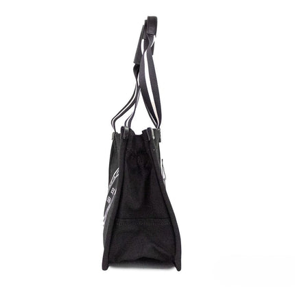 Marc Jacobs Medium Black Canvas Fabric Shoulder Convertible Tote Purse Bag