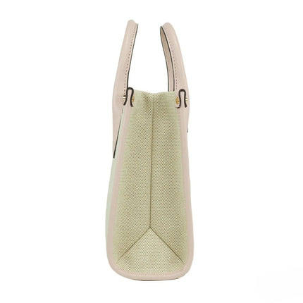 Michael Kors Mirella Small Powder Blush Canvas Shopper Crossbody Handbag Purse