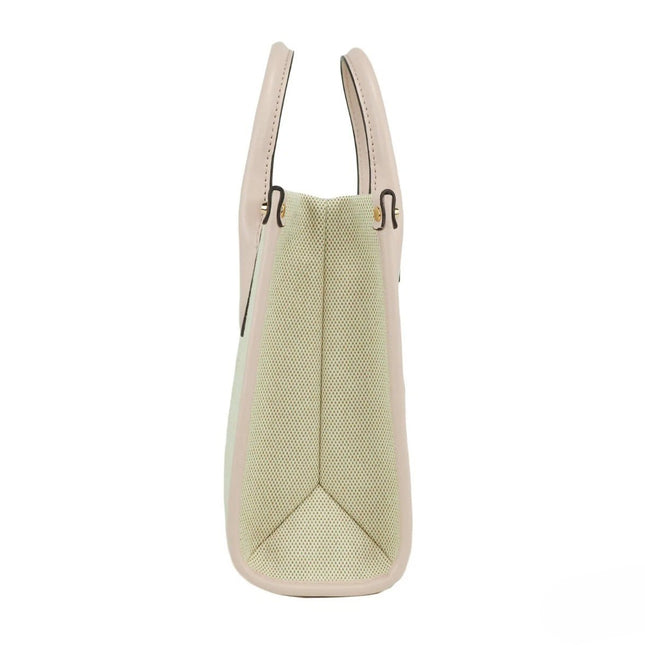 Michael Kors Mirella Small Powder Blush Canvas Shopper Crossbody Handbag Purse