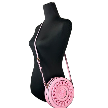 Versace Round Disco Leather Camera Case Crossbody Bag