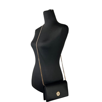 Versace Mini Chain Black Crossbody Wallet Bag