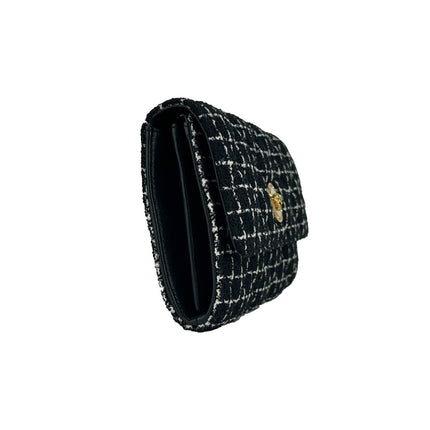 Versace Wallet On A Chain Fabric Black Crossbody Bag