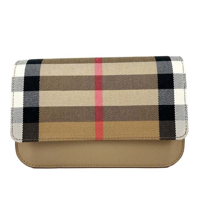 Burberry Small Leather Madison Crossbody Check Bag