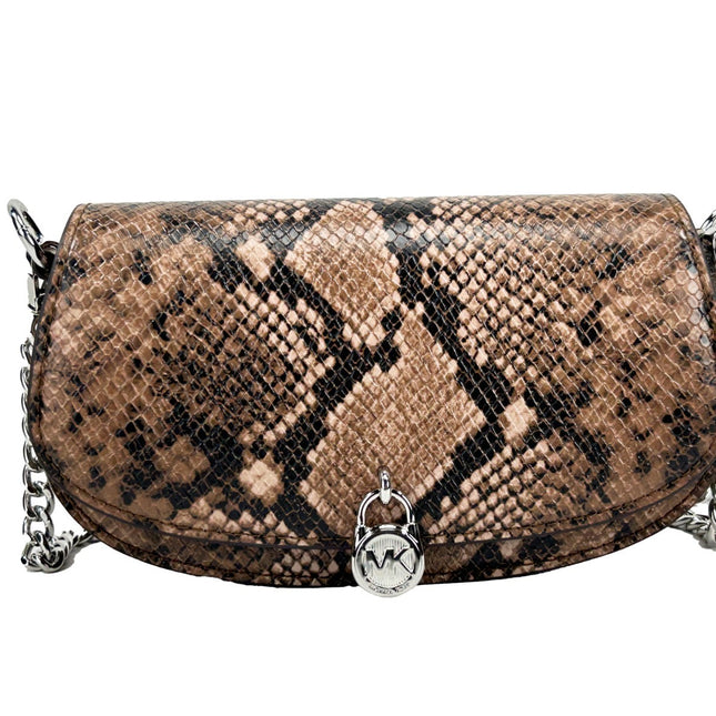 Michael Kors Mila Small Snakeskin Messenger Crossbody Bag