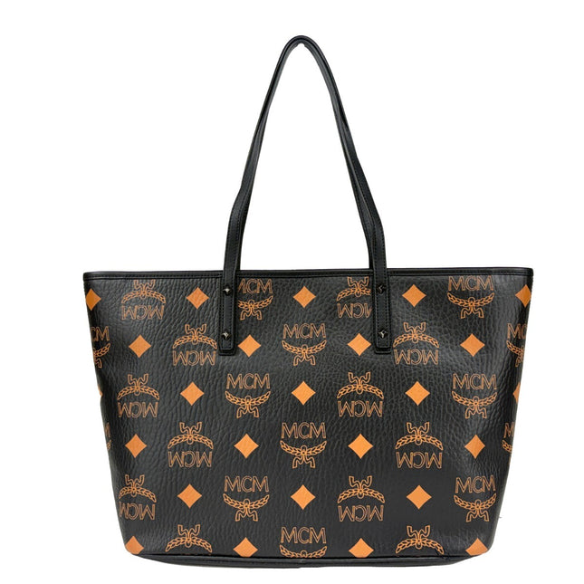 MCM Aren Black Leather Shoulder Tote Bag