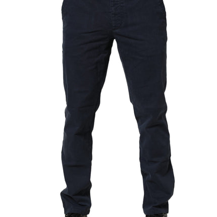 Domenico Tagliente Navy Blue Skinny Chino Mid Waist Men Pants